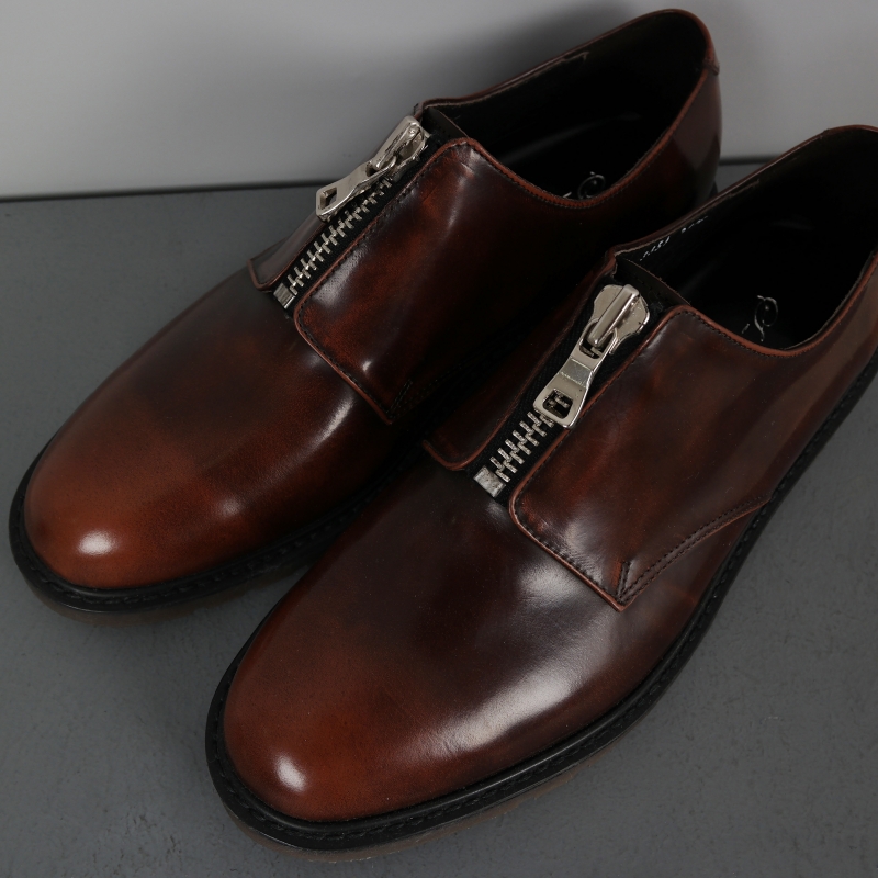 Zipper Derby shoes (Brown)