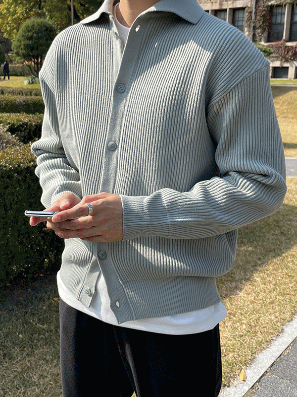 마틴 카라 단추 가디건 (6color)